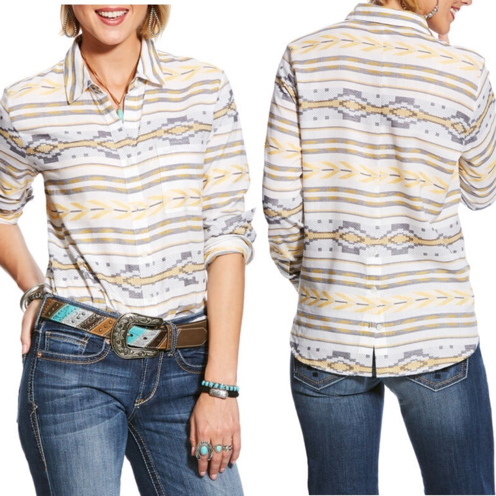 Women's Patterned Button-Up Shirt